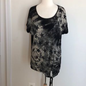 Black and gray Star Top